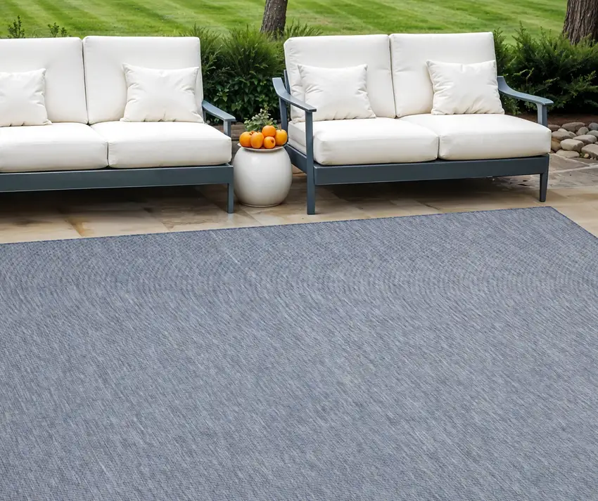 Navy Blue Indoor Outdoor Area Rug Photo 1