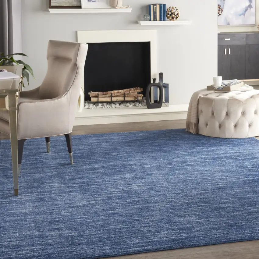 Navy Blue Indoor Outdoor Area Rug Photo 7