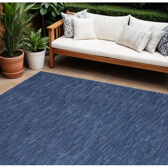 Navy Blue Indoor Outdoor Area Rug Photo 1