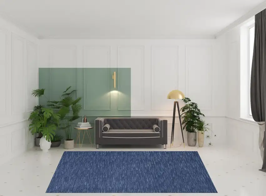 Navy Blue Power Loom Area Rug Photo 2