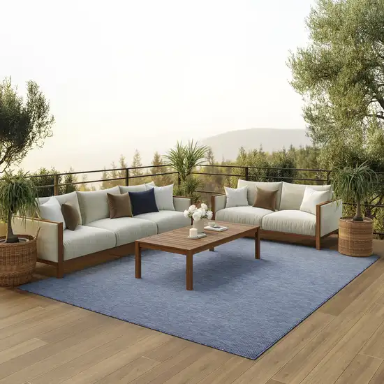 Navy Blue Indoor Outdoor Area Rug Photo 8