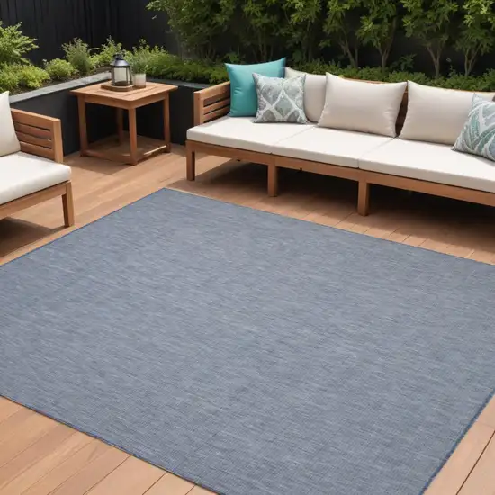 Navy Blue Indoor Outdoor Area Rug Photo 1