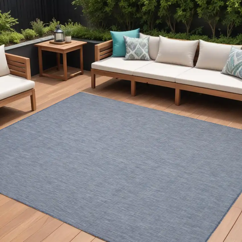 Navy Blue Indoor Outdoor Area Rug Photo 1