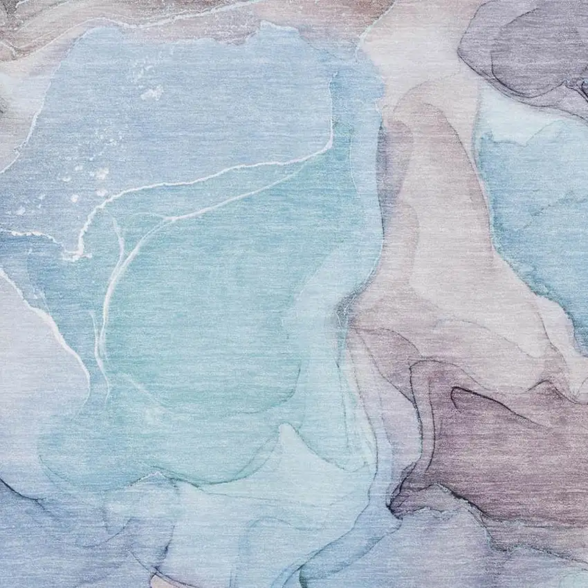 Navy Blue Purple And Gray Abstract Washable Area Rug With UV Protection Photo 3