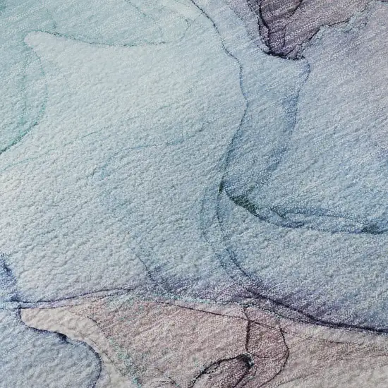 Navy Blue Purple And Gray Abstract Washable Area Rug With UV Protection Photo 9