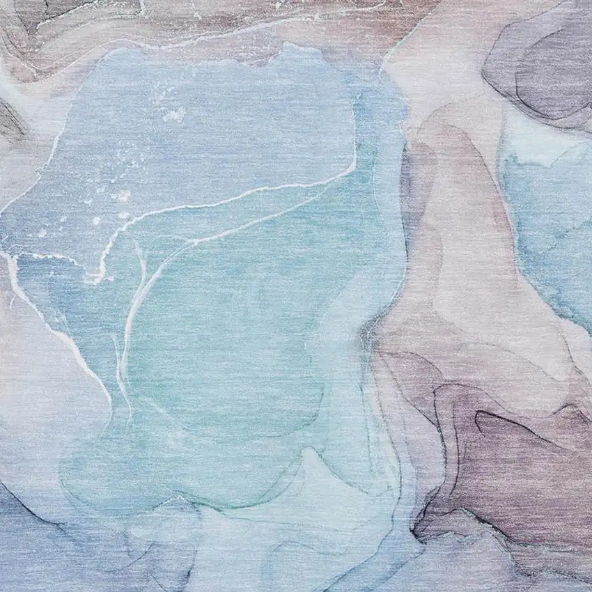 Navy Blue Purple And Gray Abstract Washable Area Rug With UV Protection Photo 3