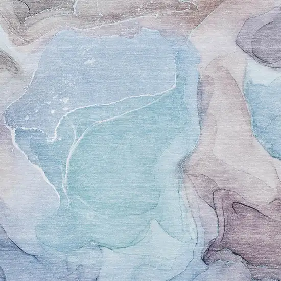 Navy Blue Purple And Gray Abstract Washable Area Rug With UV Protection Photo 3