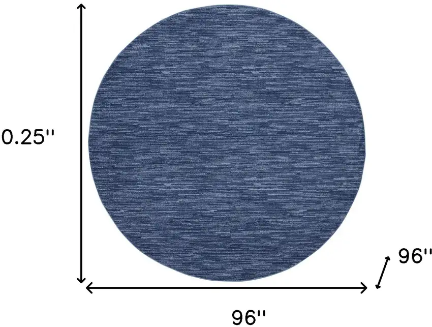 Navy Blue Round Non Skid Indoor Outdoor Area Rug Photo 5