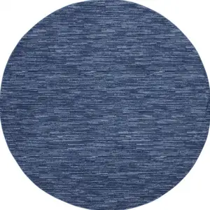 Photo of Navy Blue Round Non Skid Indoor Outdoor Area Rug