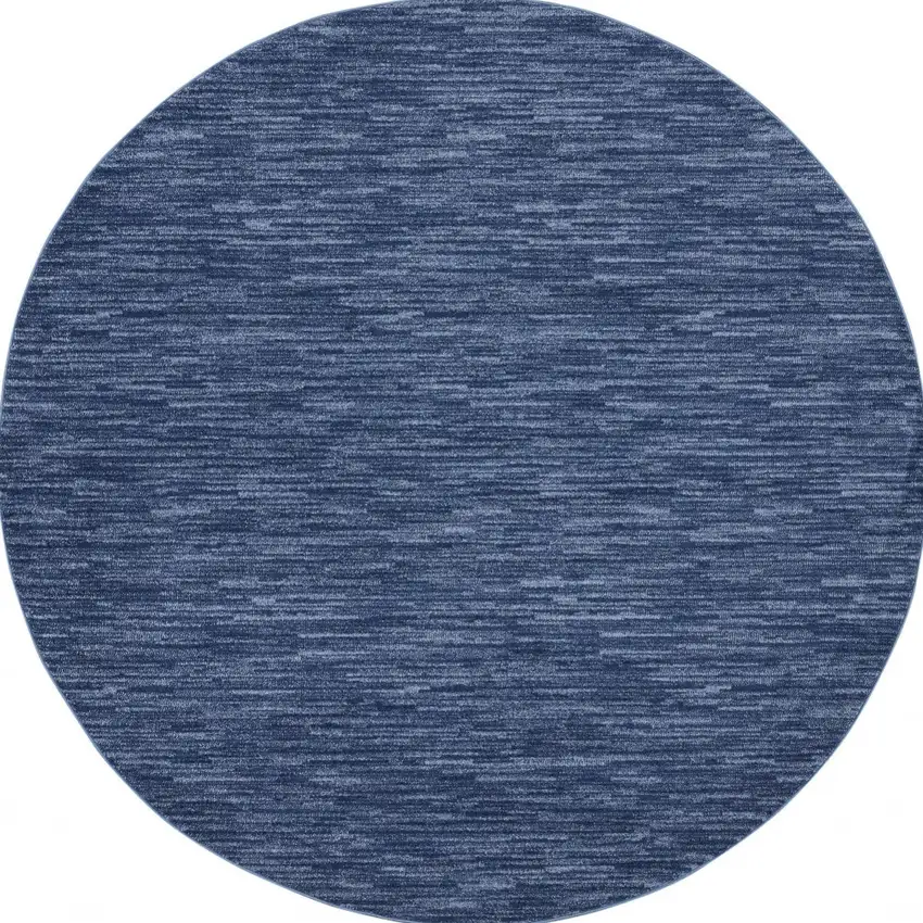 Navy Blue Round Non Skid Indoor Outdoor Area Rug Photo 4