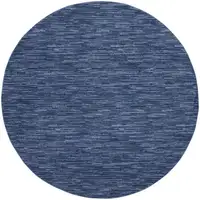 Photo of Navy Blue Round Non Skid Indoor Outdoor Area Rug