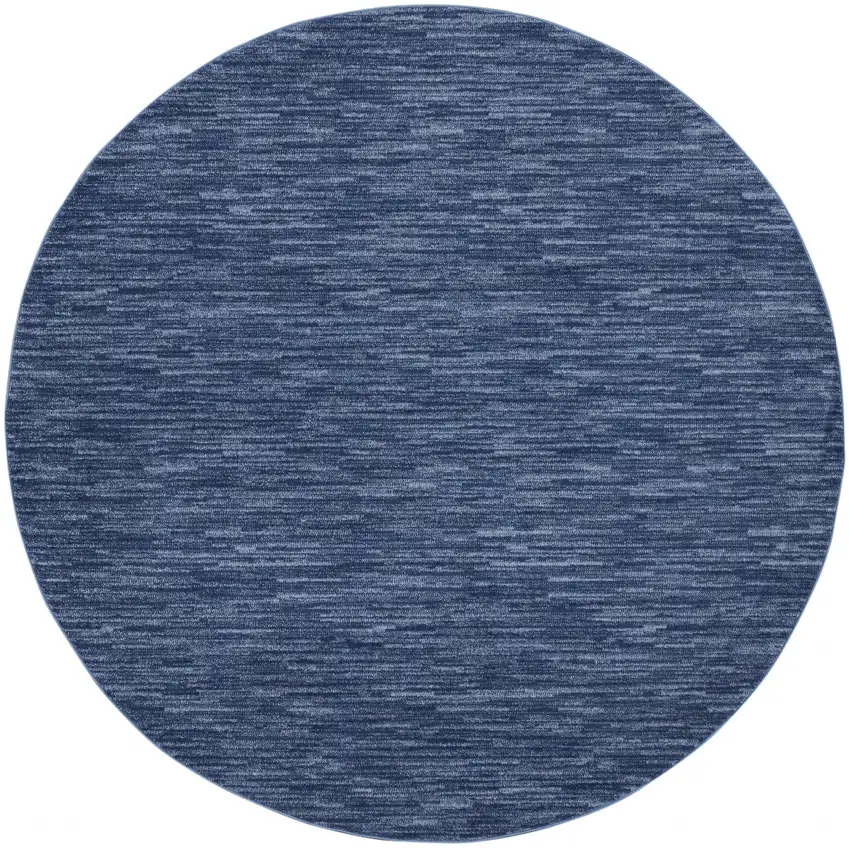 Navy Blue Round Non Skid Indoor Outdoor Area Rug Photo 1