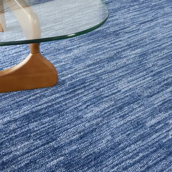 Blue Round Indoor Outdoor Area Rug Photo 4