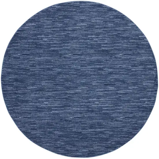 Blue Round Indoor Outdoor Area Rug Photo 3