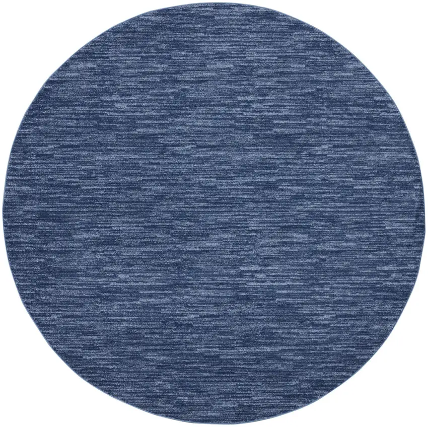 Blue Round Indoor Outdoor Area Rug Photo 3