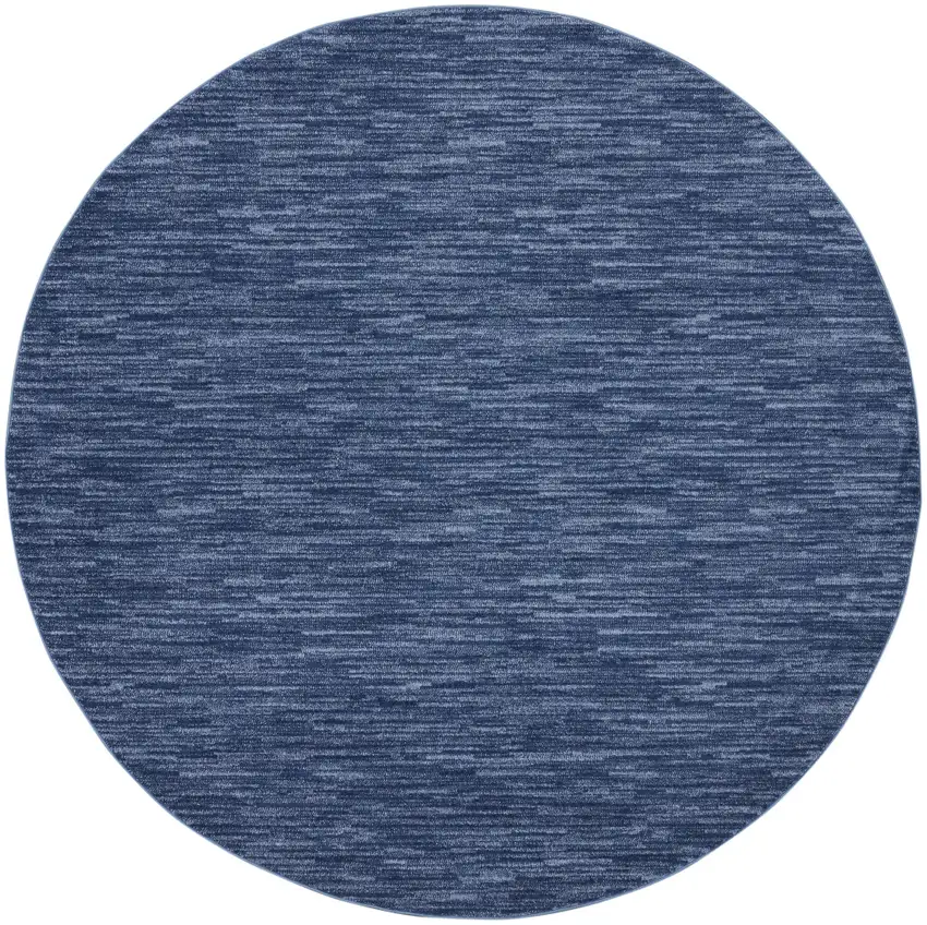 Navy Blue Round Non Skid Indoor Outdoor Area Rug Photo 3