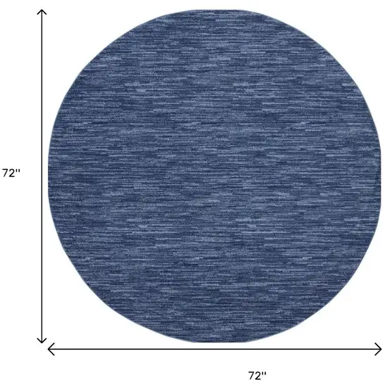 Blue Round Indoor Outdoor Area Rug Photo 6