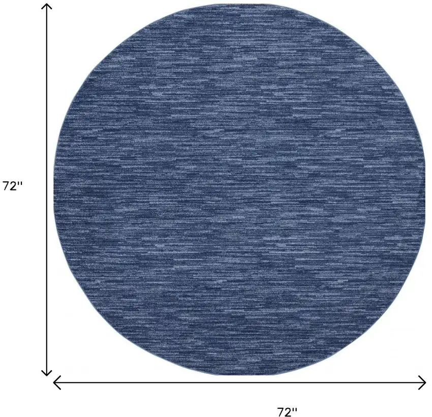 Blue Round Indoor Outdoor Area Rug Photo 6