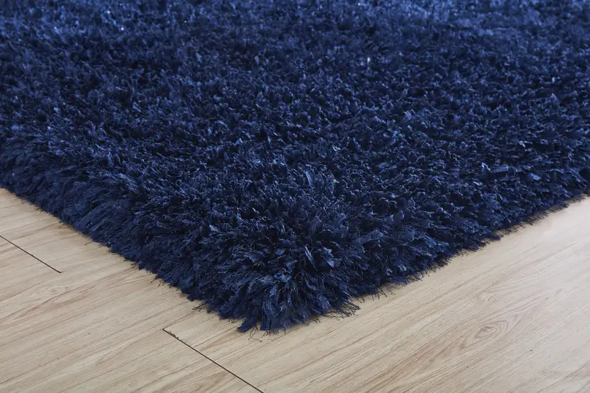 Navy Blue Shag Hand Tufted Area Rug Photo 5
