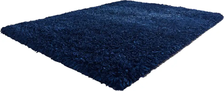 Navy Blue Shag Hand Tufted Area Rug Photo 2