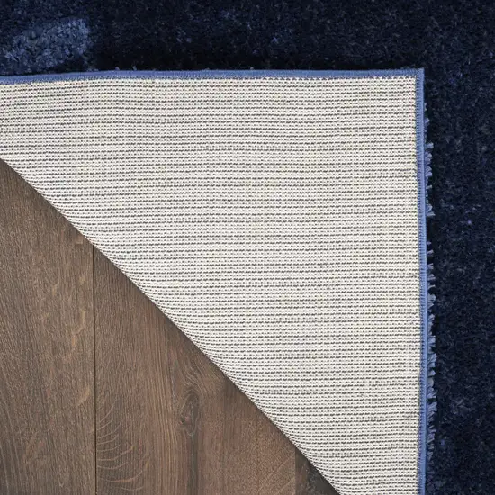 Navy Blue Shag Power Loom Area Rug Photo 4