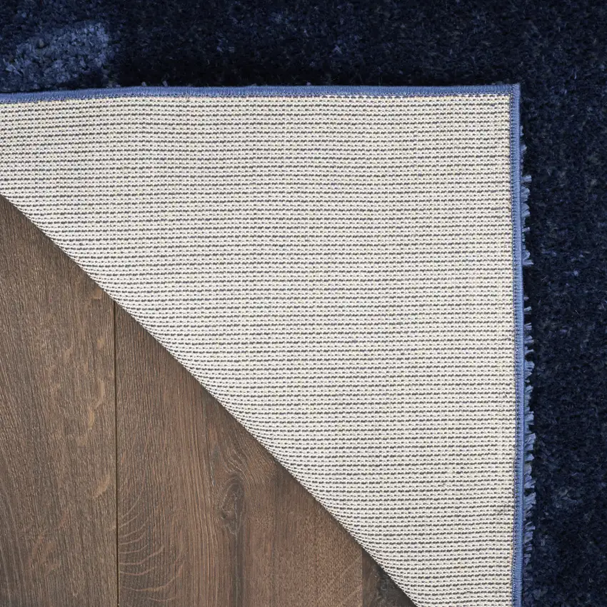 Navy Blue Shag Power Loom Area Rug Photo 4