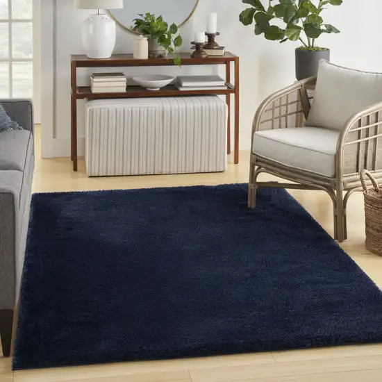 Navy Blue Shag Area Rug Photo 4