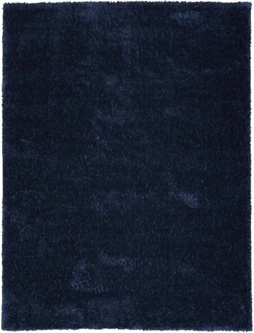 Navy Blue Shag Power Loom Area Rug Photo 2