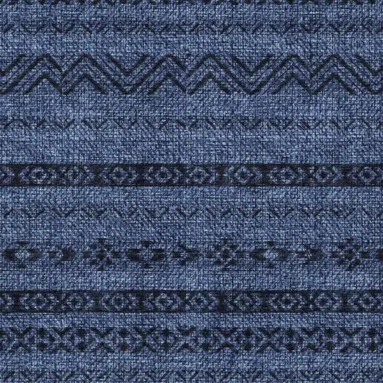 Navy Blue Southwestern Washable Indoor Outdoor Area Rug Photo 6