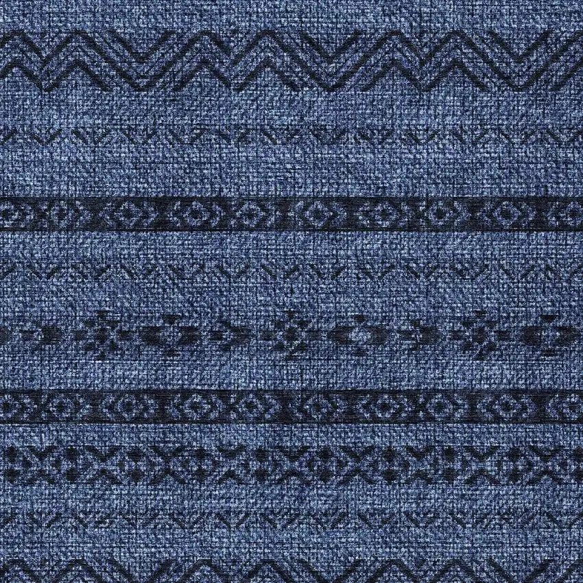 Navy Blue Southwestern Washable Indoor Outdoor Area Rug Photo 6