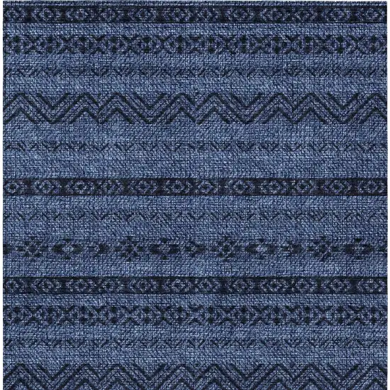 Navy Blue Southwestern Washable Indoor Outdoor Area Rug Photo 6