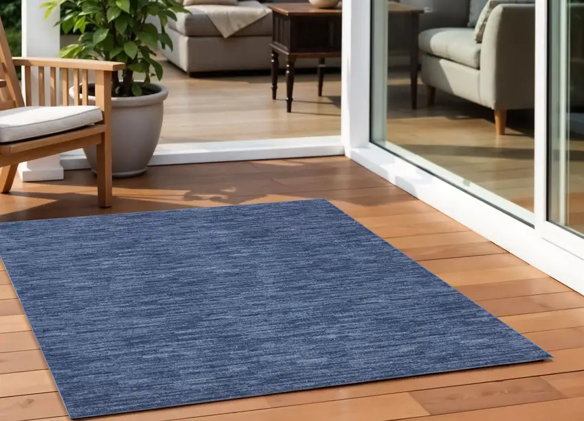 Navy Blue Square Non Skid Indoor Outdoor Area Rug Photo 2