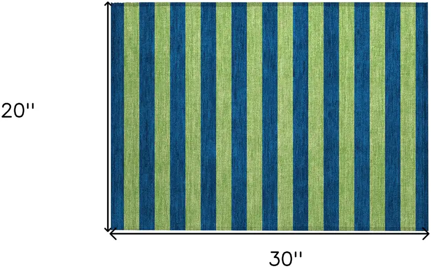 Navy Blue Striped Washable Non Skid Indoor Outdoor Area Rug Photo 3