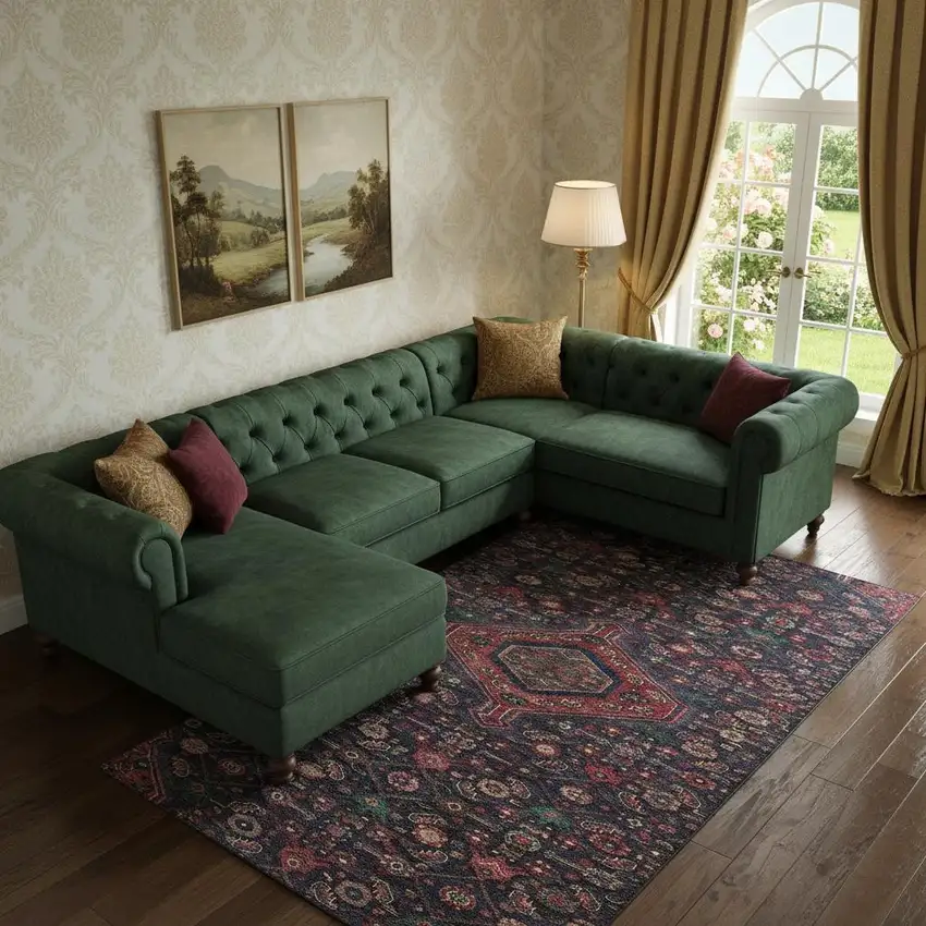 Navy Blue Teal And Blush Floral Washable Area Rug With UV Protection Photo 2