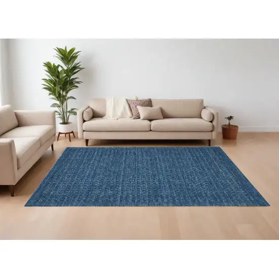 Navy Blue Wool Area Rug Photo 1