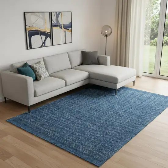 Navy Blue Wool Area Rug Photo 1