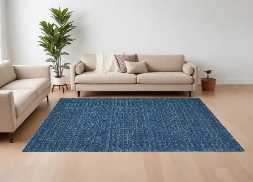 Navy Blue Wool Area Rug Photo 1