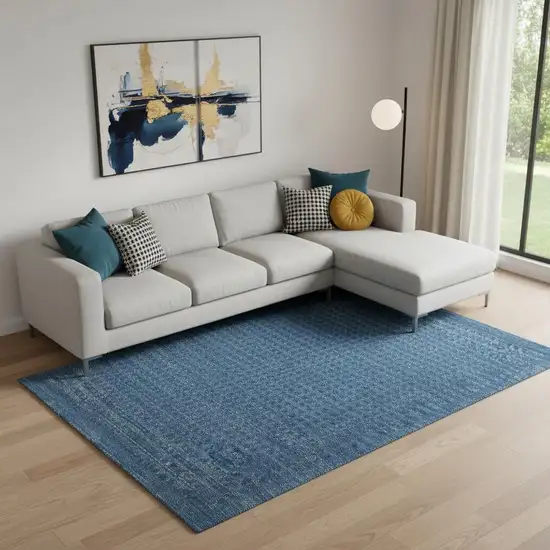 Navy Blue Wool Area Rug Photo 1