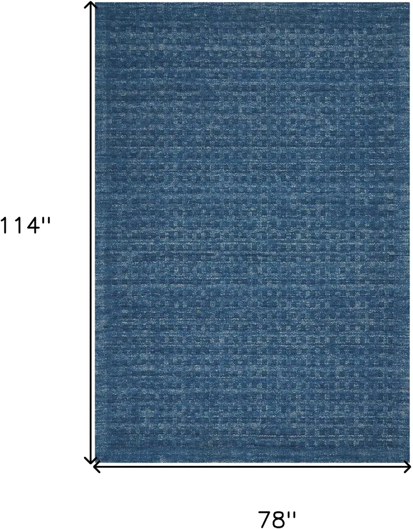 Navy Blue Wool Area Rug Photo 3