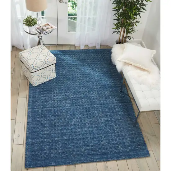 Navy Blue Wool Area Rug Photo 5