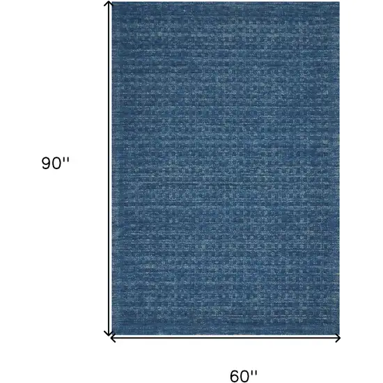 Navy Blue Wool Area Rug Photo 3
