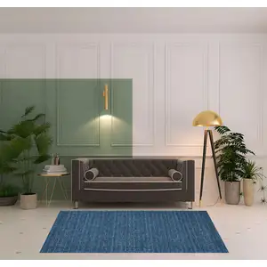 Photo of Navy Blue Wool Area Rug