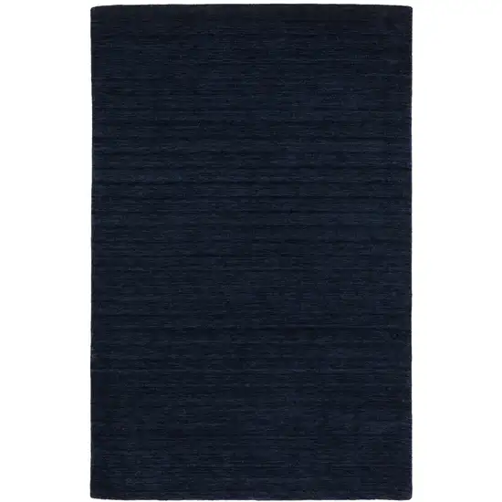 Navy Blue Wool Hand Tufted Area Rug Photo 2