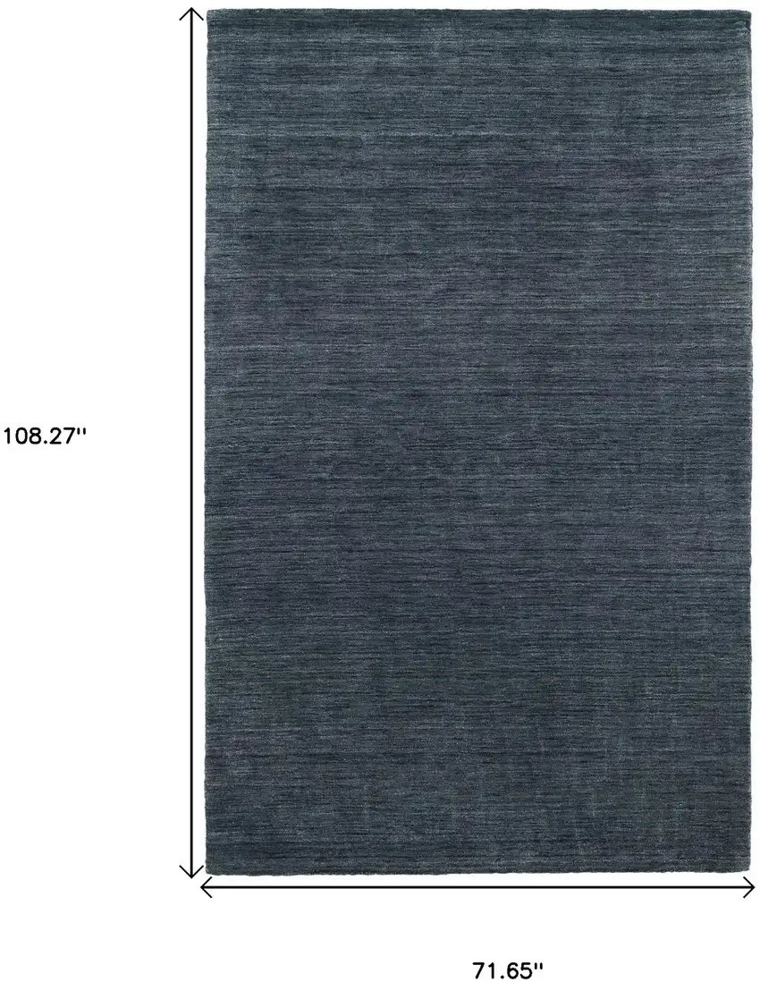 Navy Blue Wool Hand Tufted Area Rug Photo 3