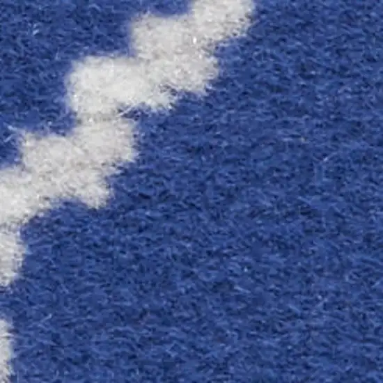 Ivory And Blue Geometric Area Rug Photo 3