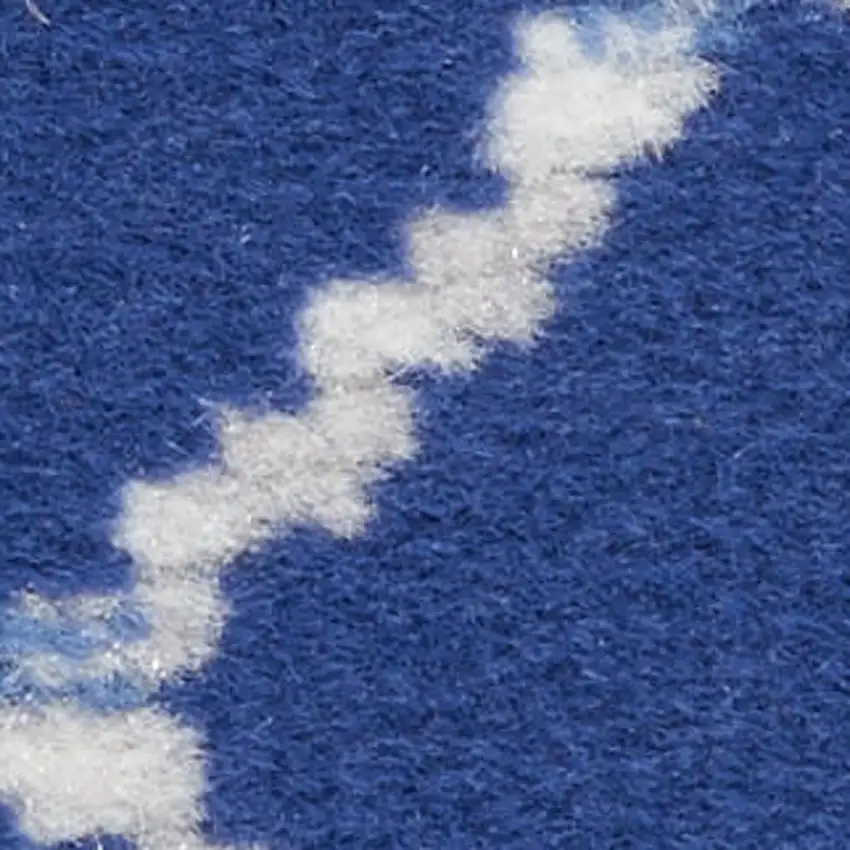 Ivory And Blue Geometric Area Rug Photo 4