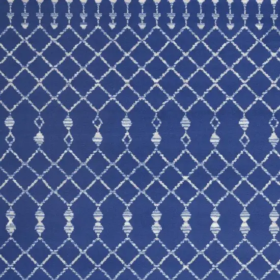 Ivory And Blue Geometric Area Rug Photo 6