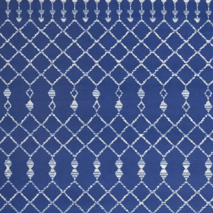 Ivory And Blue Geometric Area Rug Photo 6