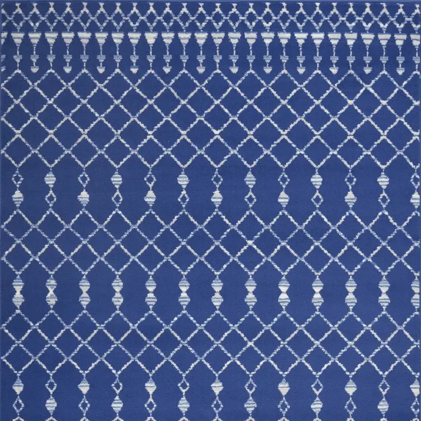 Navy Blue and Ivory Berber Pattern Area Rug Photo 8
