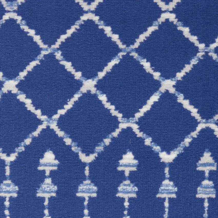 Ivory And Blue Geometric Area Rug Photo 3